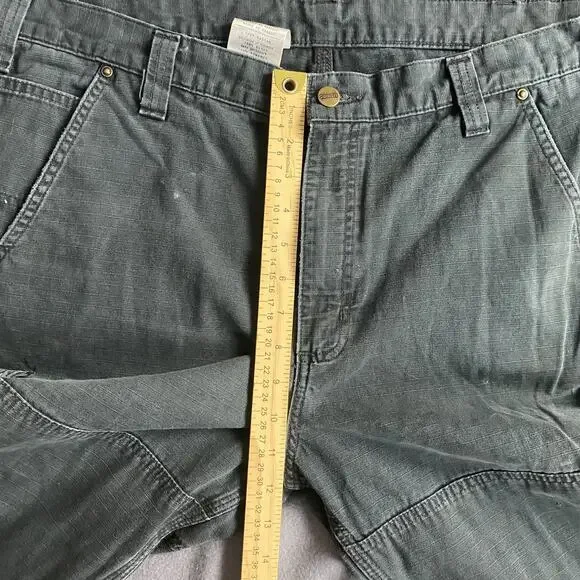 Carhartt Cargo Pants Mens 37x30 Black Relaxed Fit Double Knee Workwear Utility - Picture 14 of 16